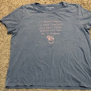 Lucky Brand Blue Tee with Pink Print